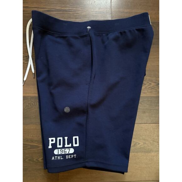 RareShortm6-athletic 30/1 Double Knt Cvs Polo Ralph Lauren Men’s Sz XL Navy Blue - Picture 2 of 13